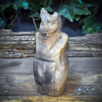 Cernunnos Statue Gott des Waldes, keltische Altar Figur handgemacht, keltischer Gott aus Ton & echtem Baumpilz, Druiden Deko SKU270