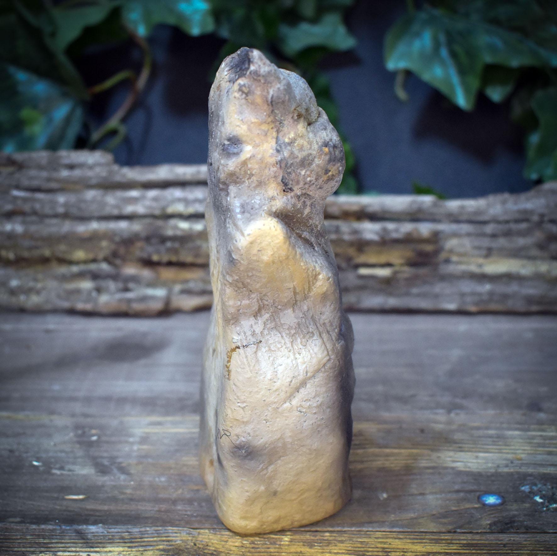 Cernunnos Statue Gott des Waldes, keltische Altar Figur handgemacht, keltischer Gott aus Ton & echtem Baumpilz, Druiden Deko SKU270