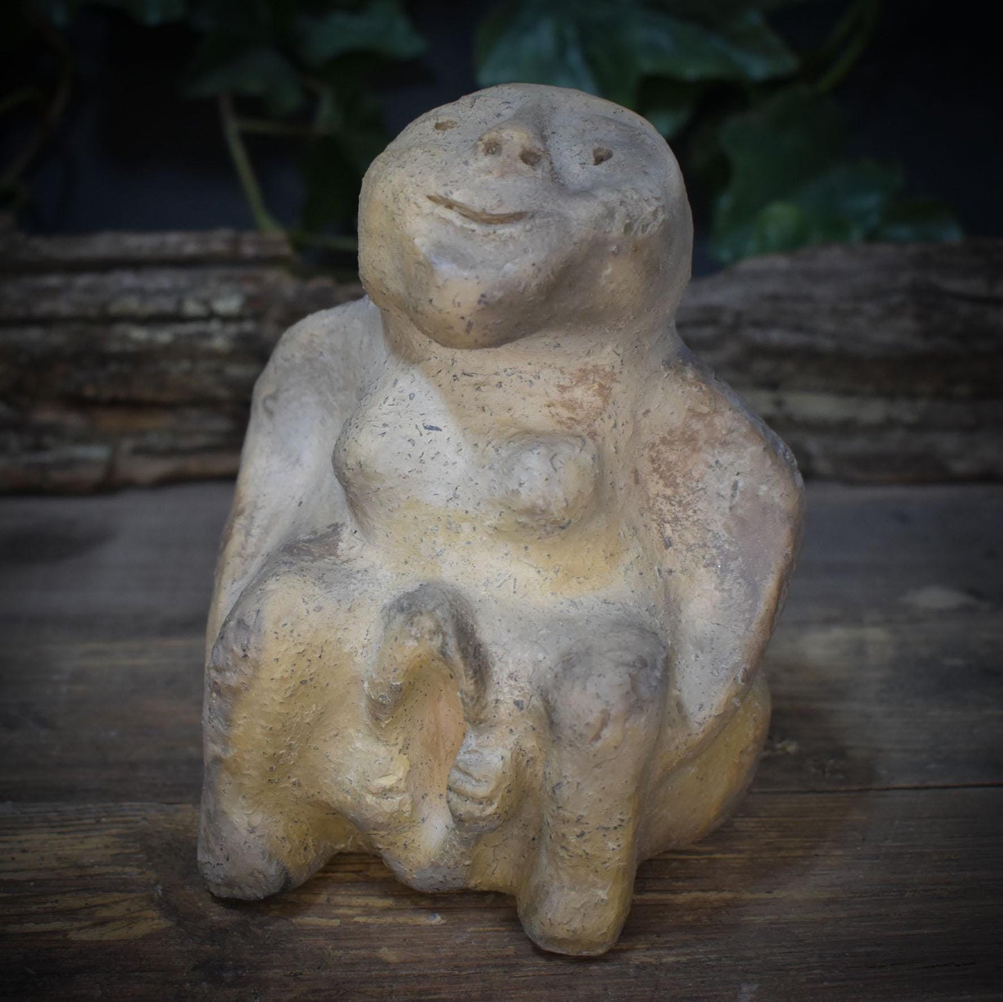 Sheela na Gig Skulptur Ton, keltische Urgöttin Figur handgemacht, archaische Fruchtbarkeitsgöttin, spirituelle Altar Deko SKU274