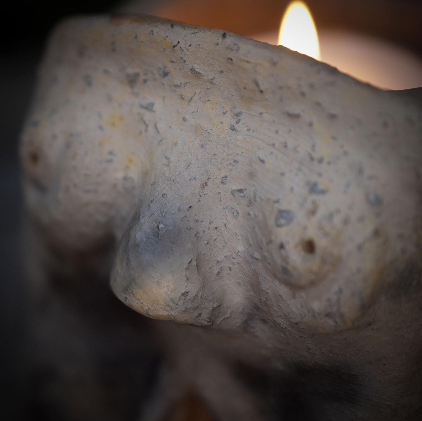 Yoni und Brüste Teelichthalter aus Ton, Archaisches Räuchergefäß, Weiblicher Torso Skulptur, Sakrale Frauen Kunst, Altar Windlicht TKH033