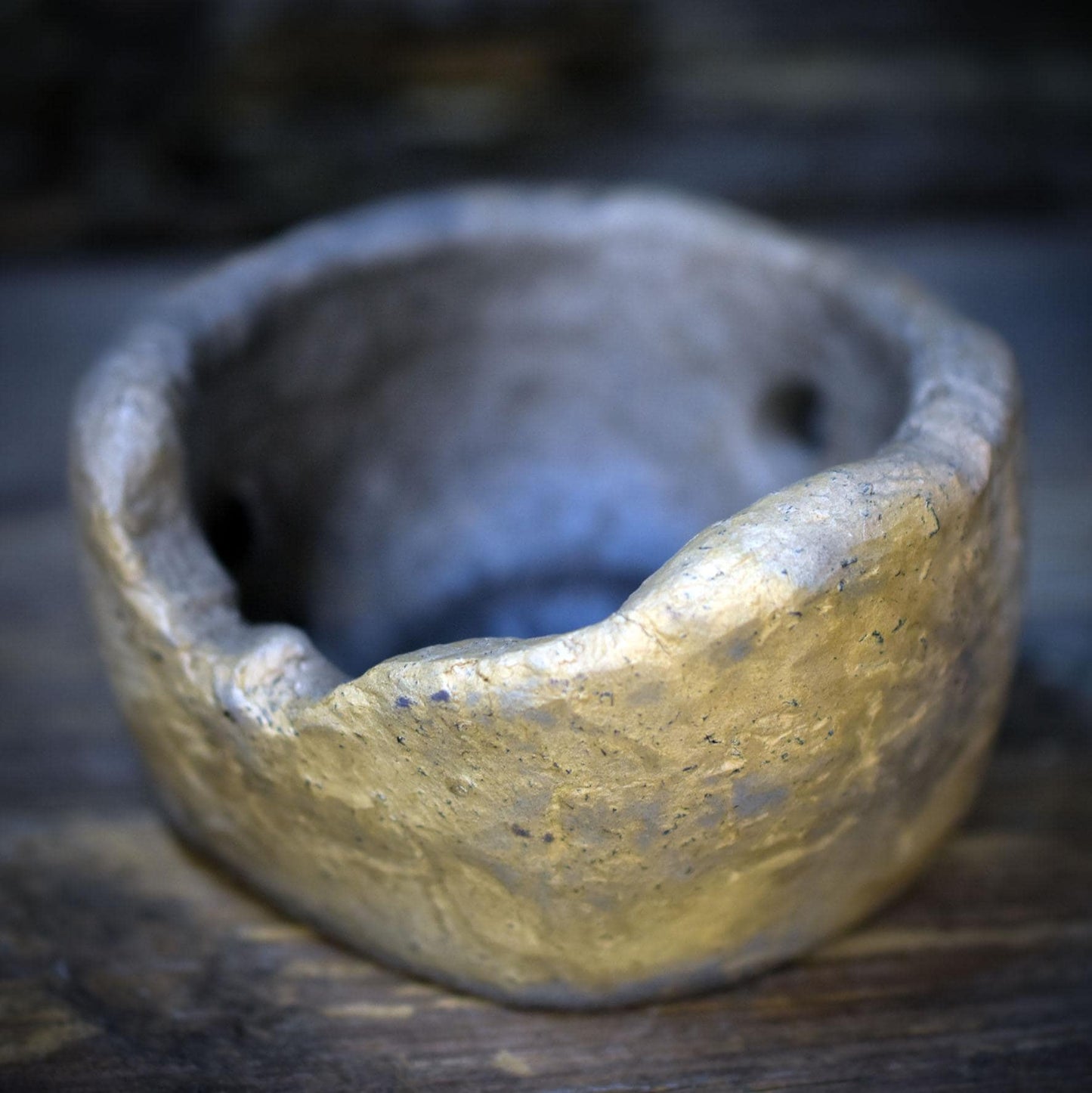 Kleines Räuchergefäß Ton, Teelichthalter rustikal, schamanische Räucherschale, archaische Keramik handgemacht, Wicca Altar Deko RÄG075