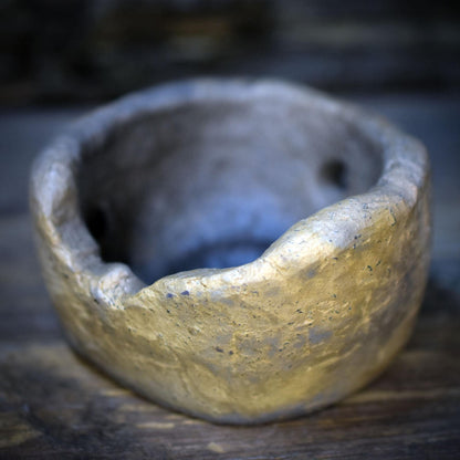 Kleines Räuchergefäß Ton, Teelichthalter rustikal, schamanische Räucherschale, archaische Keramik handgemacht, Wicca Altar Deko RÄG075