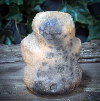 Fruchtbarkeit Gott Figur Ton, archaischer Phallus Wächter, schamanische Altar Deko, Skulptur Kunst, Rauchbrand Unikat SKU290