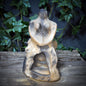 Holda Göttin Skulptur Ton, Erdmutter Figur handgemacht, Freya Altar Deko, archaische weise Frau Statue Keramik SKU291