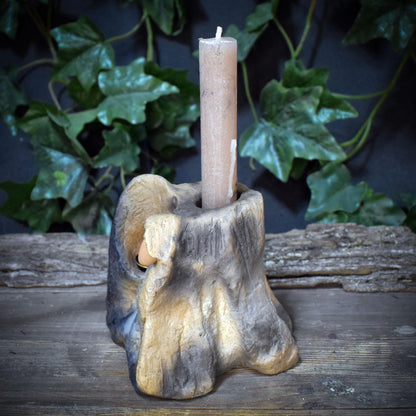 Rückfluss Räucherkegel Halter, Kerzenhalter Ton archaisch, schamanischer Wasserfall Brenner, Wicca Altar Deko Rauchbrand Unikat RÄH066