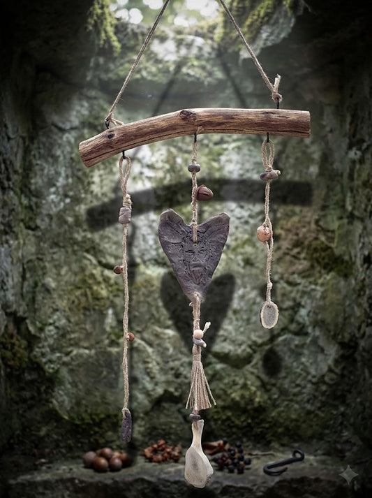 Einzigartige Rauchbrand Kunst: Handgemachte rustikale Fenster- oder Wanddeko mit Hirschgott Cernunnos Motiv