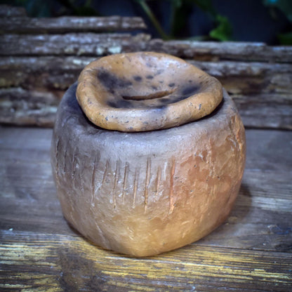 Rauhnächte Wunschgefäß Ton, Schwellenhüter Ritual Bedarf, Traum Urne handgemacht, spirituelle Keramik Box, Wunschglas Alternative SHR001