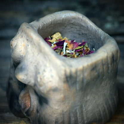 Yoni und Brüste Teelichthalter aus Ton, Archaisches Räuchergefäß, Weiblicher Torso Skulptur, Sakrale Frauen Kunst, Altar Windlicht TKH033