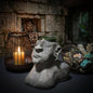 Büste Indigene Frau aus Ton, Altar Skulptur mit Bambusachat Schale, Spirituelle Keramik Kunst, Unikat handgeformt, Ahnen Deko Figur SKU097