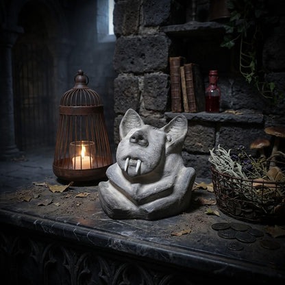Vampir-Büste aus Ton mit Muschelzähnen – erdverbunden, archaisch, im Rauch geboren - primitive Kunst - Art.Nr.: SKU096