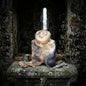 Ahnenfigur Ton, archaischer Altar Wächter, schamanische Skulptur handgemacht, kleine Schutzgeist Götzen Figur, Rauchbrand Unikat SKU292