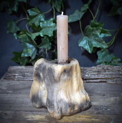 Rückfluss Räucherkegel Halter, Kerzenhalter Ton archaisch, schamanischer Wasserfall Brenner, Wicca Altar Deko Rauchbrand Unikat RÄH066