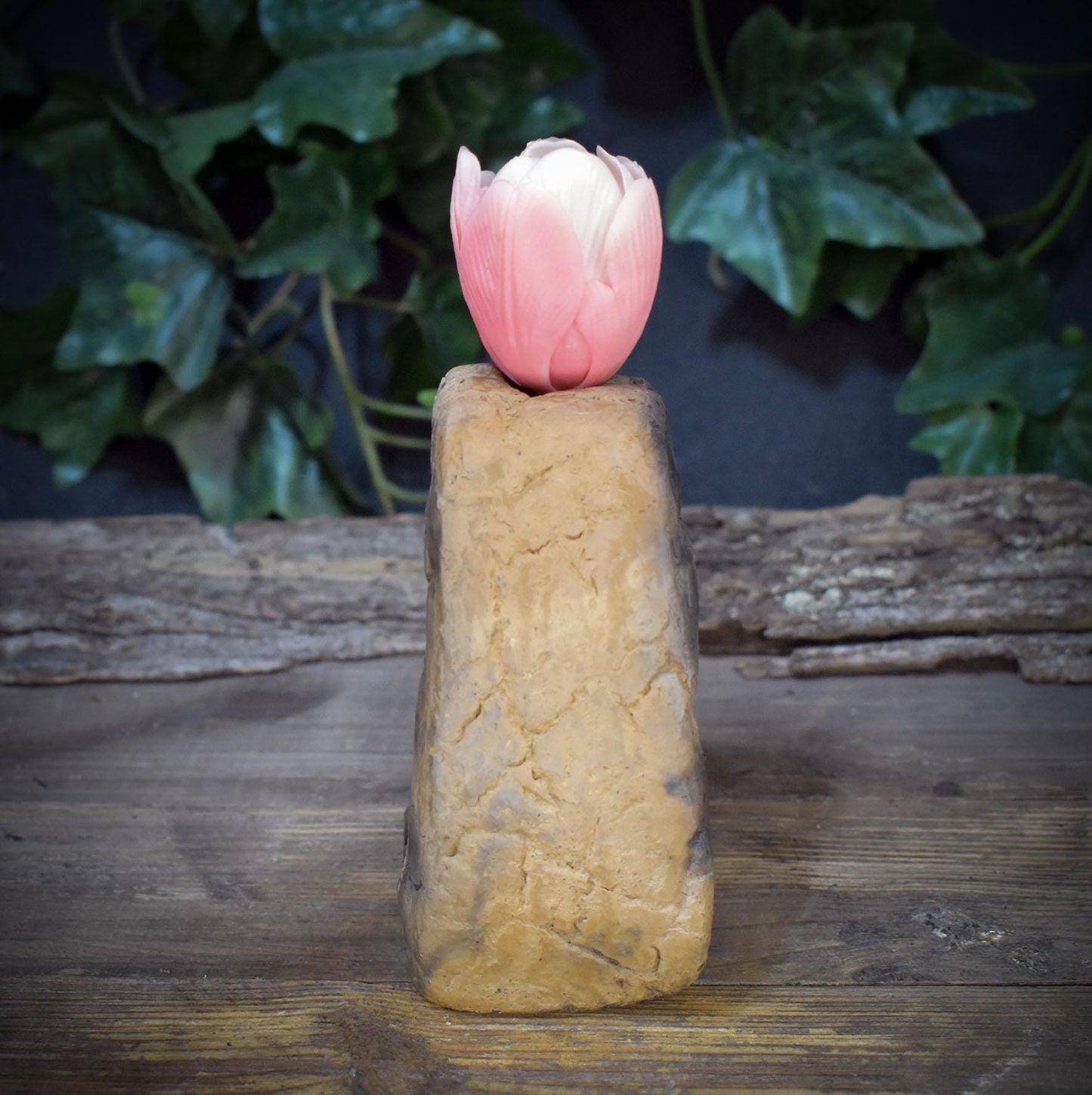 Ritualvase Torbogen Rauchbrand Keramik Urform | Trauerbegleitung Sterbebegleitung Trostgeschenk | Abschied Tor Symbolik 660g AEP006