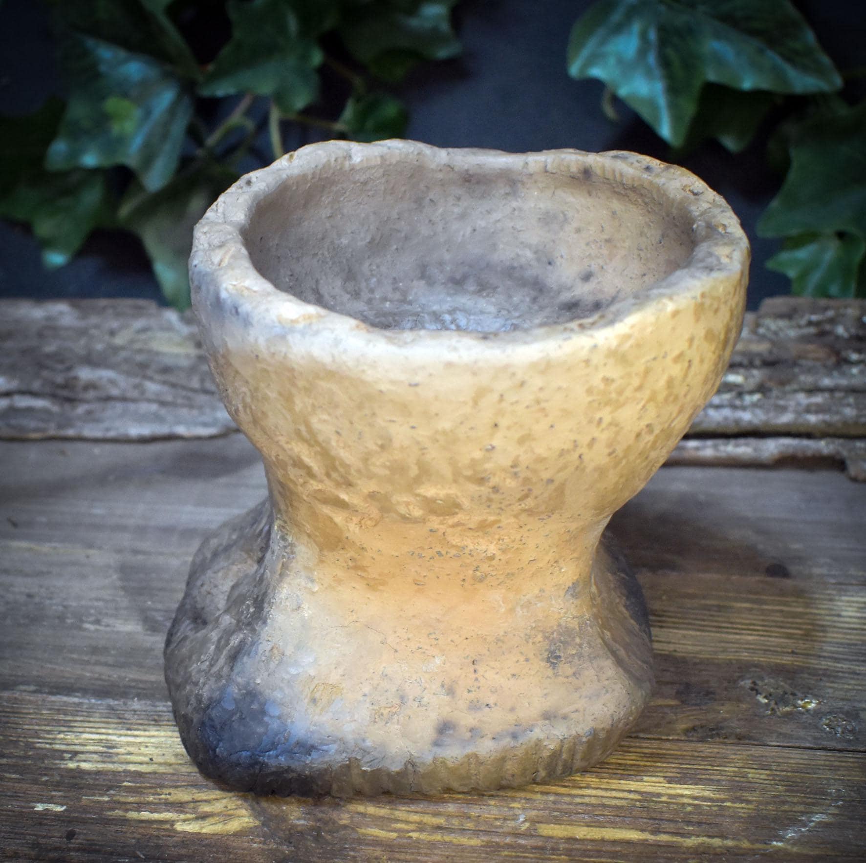 Räucherkelch Ton Rauchbrand | Altar Kelch für Weihrauch Harze | Spirituelles Geschenk Ammonit Ritual Keramik 1,4kg RÄG080