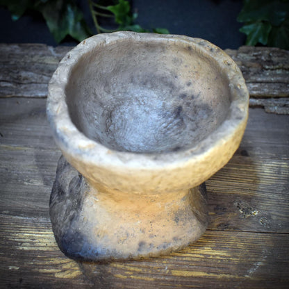Räucherkelch Ton Rauchbrand | Altar Kelch für Weihrauch Harze | Spirituelles Geschenk Ammonit Ritual Keramik 1,4kg RÄG080