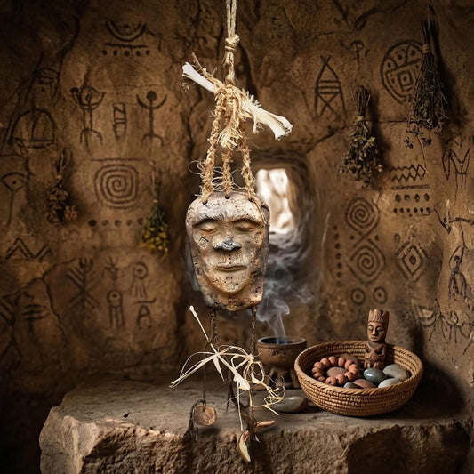 Maske der Ahnen – Urzeitliche Magie an deiner Wand - außergewöhnliche Raumdeko - Art.Nr.: HEX009