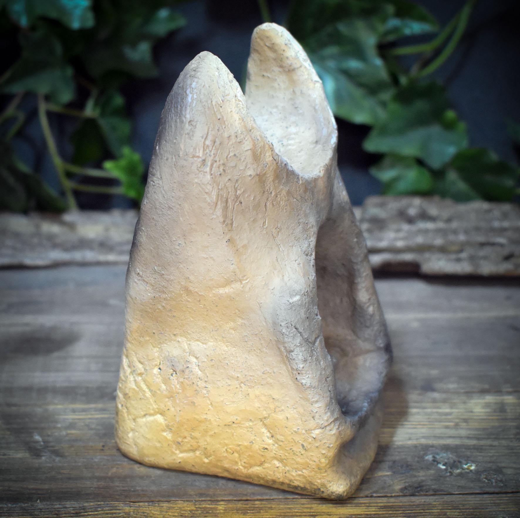 Gedenkvase Tor zur Anderswelt Ton | Trauer Vase Rauchbrand Ammonit | Trost Geschenk Trauerbegleitung Altar Keramik Unikat 1,2kg AEP010