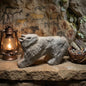 Prähistorisch inspirierte Bison Skulptur– Höhlenmalerei Replik aus Naturton und im Rauchbrand geboren