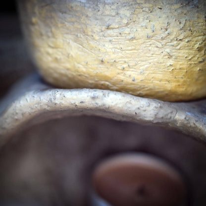 4in1 Räucherstövchen Auge, Keramik Aromalampe Handgemacht, Schamanisches Räuchergefäß Erdig, Drittes Auge Teelichthalter Deko RÄG084