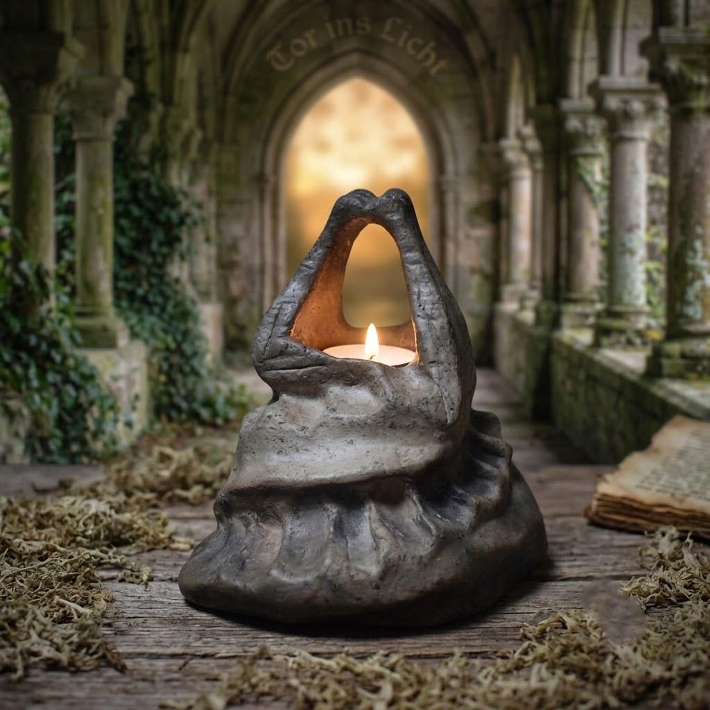 Kunstobjekt „Tor ins Licht“ – Spiritueller Teelichthalter mit der Magie Avalons - Art.Nr.: TKH007