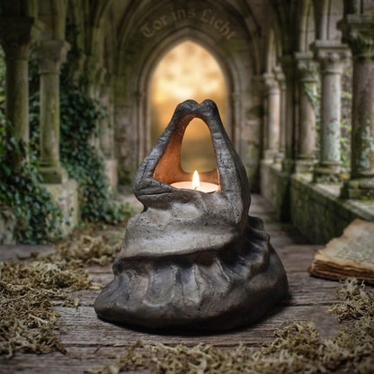 Kunstobjekt „Tor ins Licht“ – Spiritueller Teelichthalter mit der Magie Avalons - Art.Nr.: TKH007