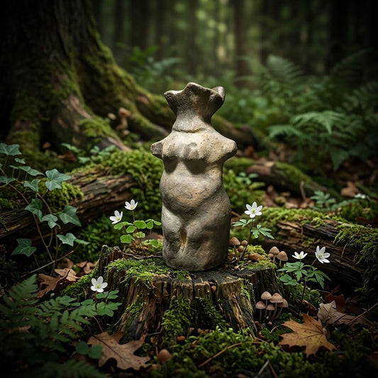 Pilzfrau im Pfifferlingsgewand – Waldwesen aus Rauch und Erde - traditionelle Rauchbrandkunst - Art.Nr.: SKU104