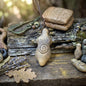 Spiral Göttin Amulett Ton Rauchbrand | Kette Lederband verstellbar | Spirituelles Geschenk Hexen Schmuck Anhänger Schutz Unikat 16g