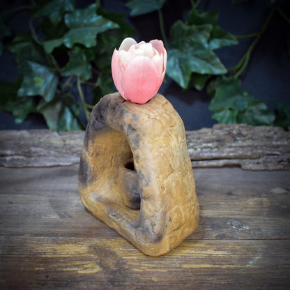 Ritualvase Torbogen Rauchbrand Keramik Urform | Trauerbegleitung Sterbebegleitung Trostgeschenk | Abschied Tor Symbolik 660g AEP006