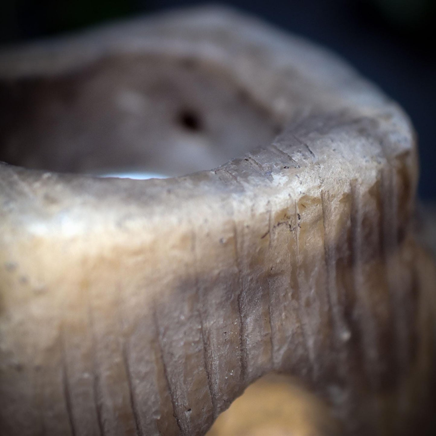 Teelichthalter Turm Rauchbrand Ton | Archaischer Kerzenständer Altar Deko | Rustikales Spirituelles Geschenk Unikat 1,4kg TKH036