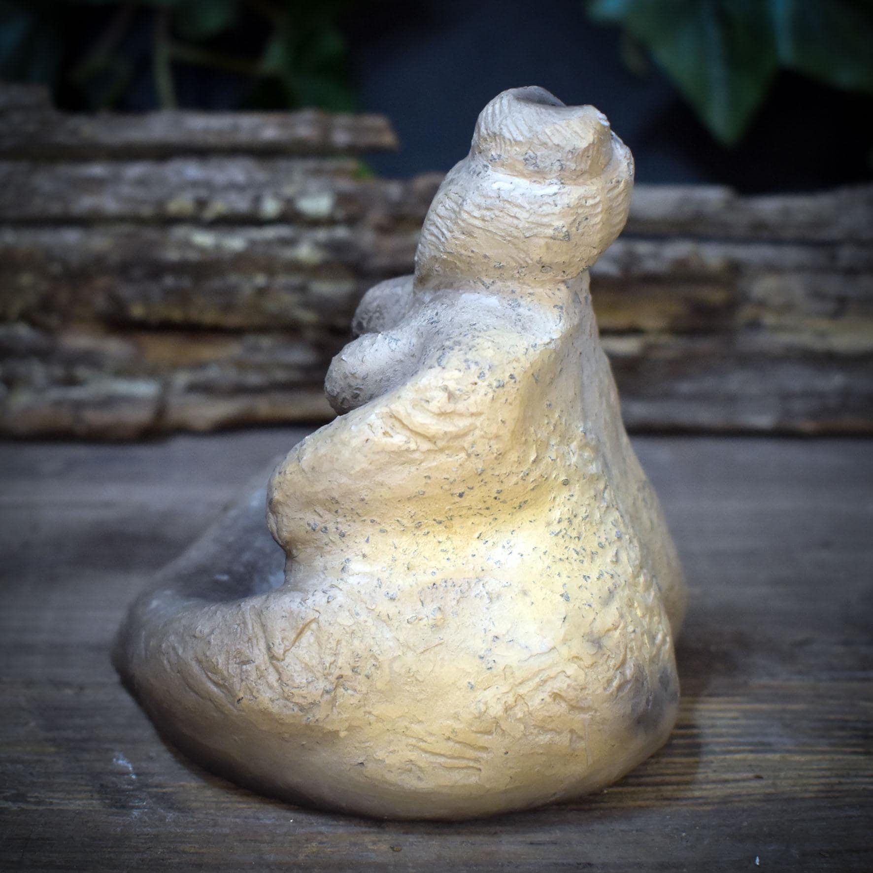 Urgöttin Keramik Figur mit Spirale, Archaische Göttinnenstatue, Altar Deko Naturspiritualität, Schamanische Mutter Erde Plastik SKU294