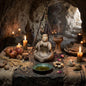 Urgöttin Keramik Figur mit Spirale, Archaische Göttinnenstatue, Altar Deko Naturspiritualität, Schamanische Mutter Erde Plastik SKU294