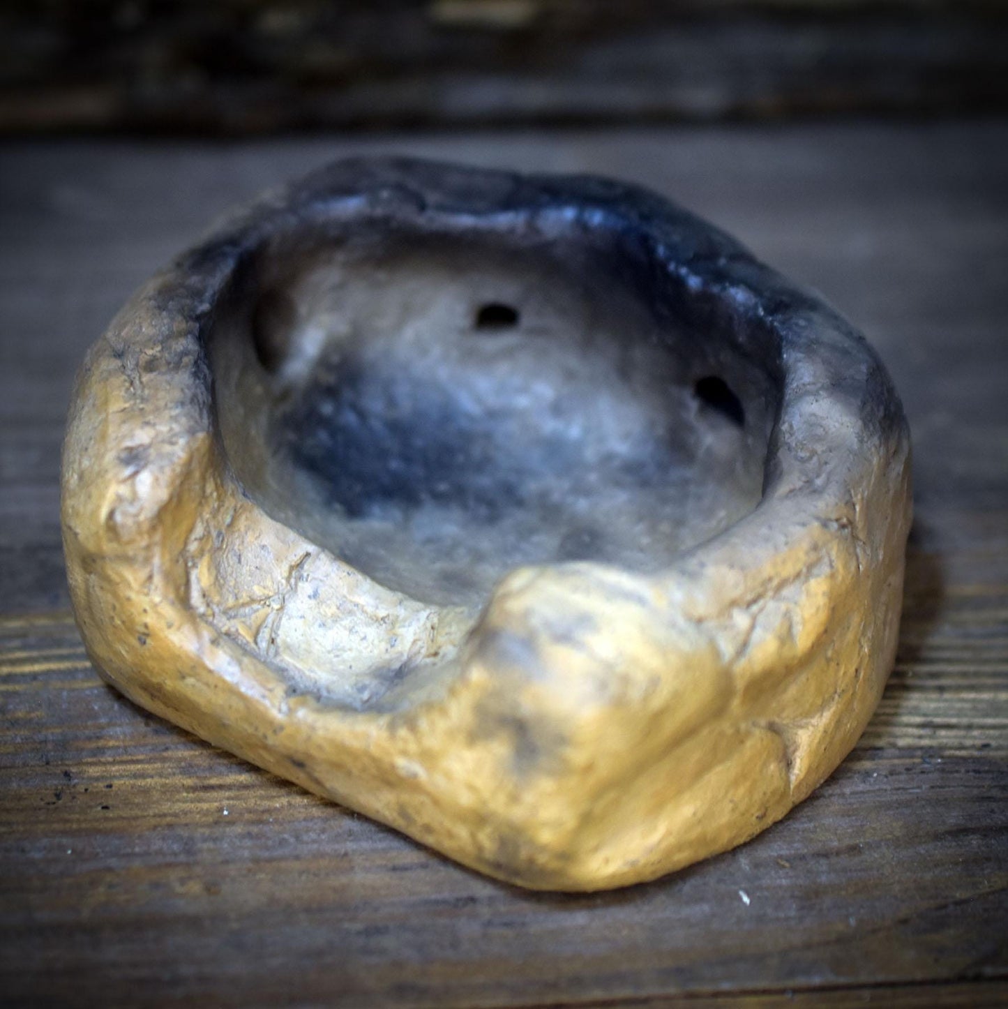 Räucherschale aus Ton, Archaisches Räuchergefäß handgemacht, Schamanische Altar Deko erdig, Keramik Schale für Harze & Kräuter RÄG081