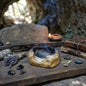 Räucherschale aus Ton, Archaisches Räuchergefäß handgemacht, Schamanische Altar Deko erdig, Keramik Schale für Harze & Kräuter RÄG081