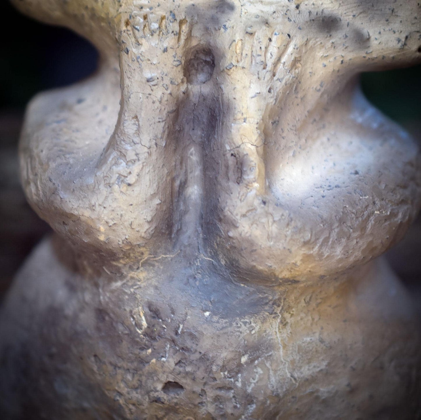 Taino Keramik Skulptur, Archaisches Artefakt aus Ton, Schamanische Altar Figur indigen, Spirituelle Kunst Erdgöttin Naturgeist SKU296