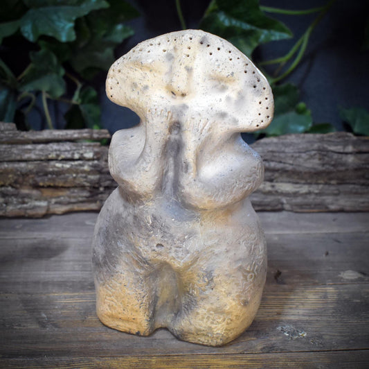 Taino Keramik Skulptur, Archaisches Artefakt aus Ton, Schamanische Altar Figur indigen, Spirituelle Kunst Erdgöttin Naturgeist SKU296