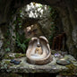Ton Altar mit Backflow Räuchergefäß, Ammonit Relief Spirale, Schamanische Deko, Rauchwasserfall Keramik, Archaischer Hausaltar RÄH072