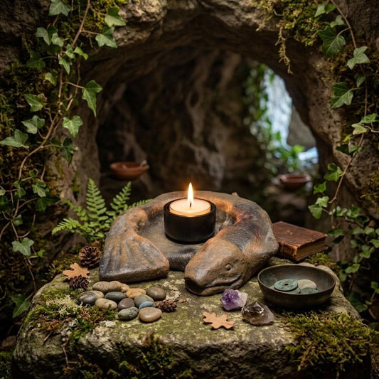 Handgefertigter Teelichthalter aus traditionell gebranntem Ton – Spiritueller Fisch für angenehmes Wohnambiente