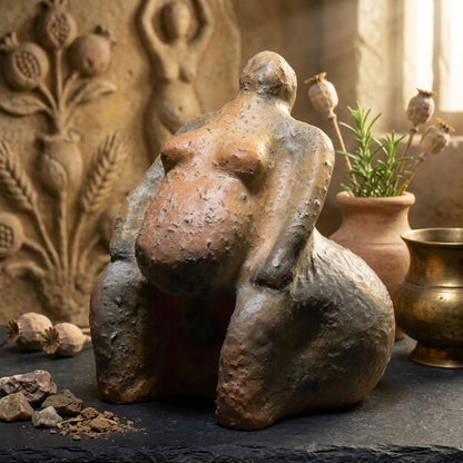 Handgefertigte traditionelle Venus Figurine aus Ton – Symbol für Schwangerschaft und Kinderwunsch