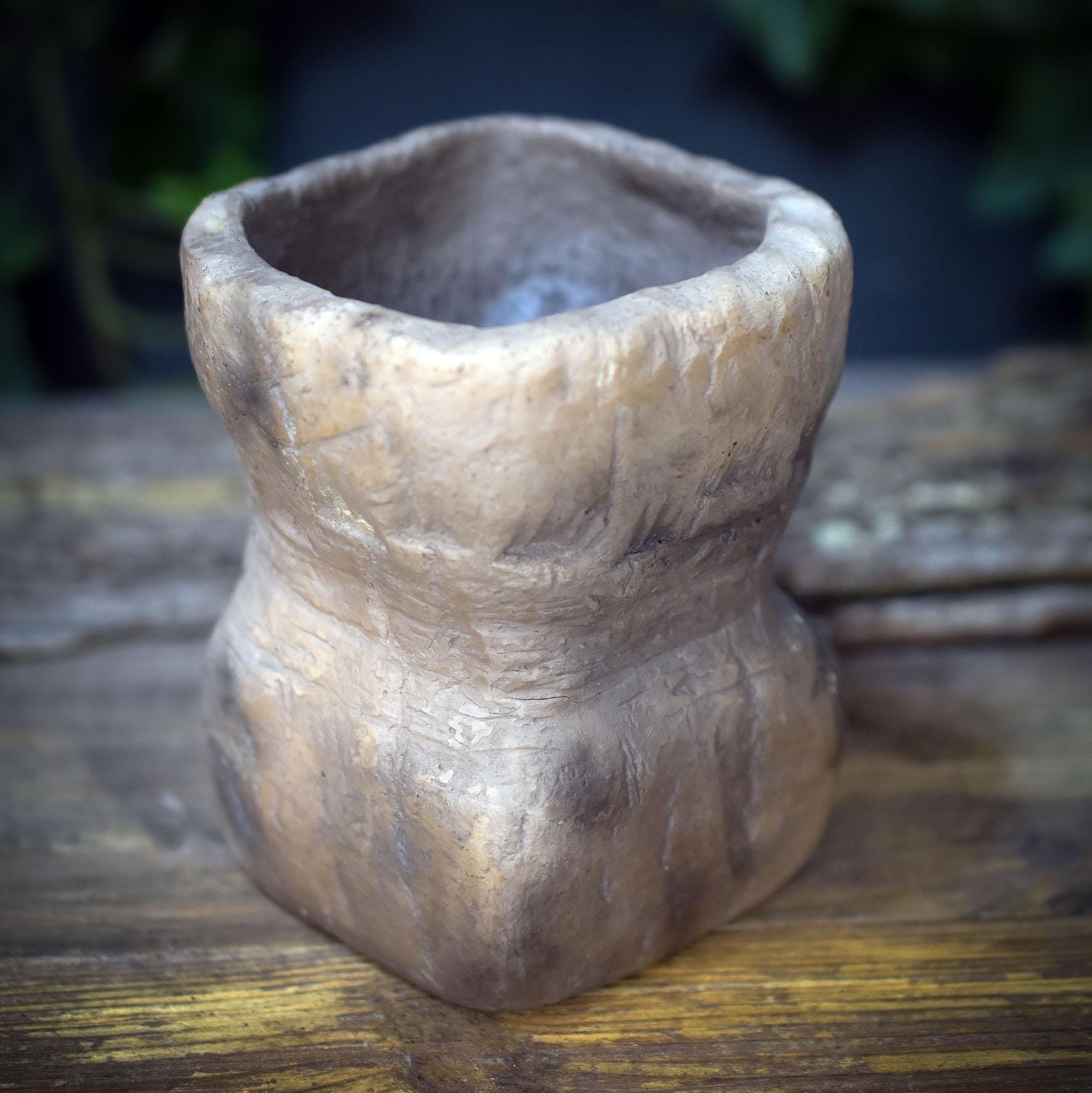 Räucherturm Ton Rauchbrand | Archaische Räucherschale Fülle Symbol | Spirituelles Geschenk Altar Ritual Keramik 860g RÄG085