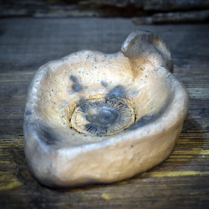 Räucherschale Ton Rauchbrand | Adler Opferschale Altar Deko | Spirituelles Geschenk Krafttier Keramik Ritual Unikat 215g RÄG090