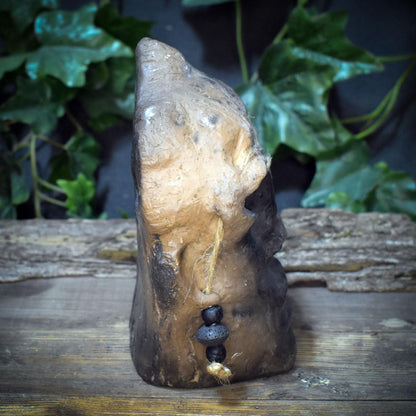 Skulptur Maske Keramik handgeformt | Archaische Maske Ton | Heidnische Kunst Unikat | Spirituelle Deko Altar SKU297