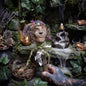 Ritualstab zur Heilung – Rauchbrandkopf der alten Hüterin aus Ton, Rosenquarz & Naturmaterialien
