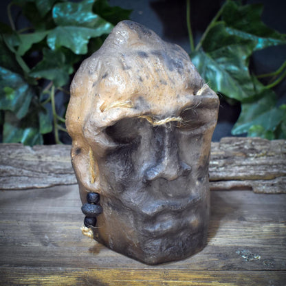 Skulptur Maske Keramik handgeformt | Archaische Maske Ton | Heidnische Kunst Unikat | Spirituelle Deko Altar SKU297