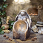 Wintergöttin Skulptur Keramik | Sitzende Göttin mit Gabenschale & Schneeflocke | Spirituelle Deko Altar Rauhnächte 1,25kg SKU305