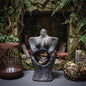 Fruchtbarkeitsgöttin Teelichthalter Ton, Urgöttin Figur mit Baby, archaische Mutter Erde Skulptur, spirituelle Altar Deko SKU009