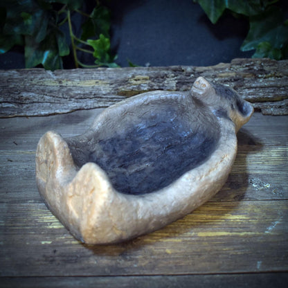 Räucherschale Bär Keramik | Archaische Gabenschale Krafttier Altar Deko | Rituelles Gefäß für Kräuter & Harze Naturspiritualität RÄG94