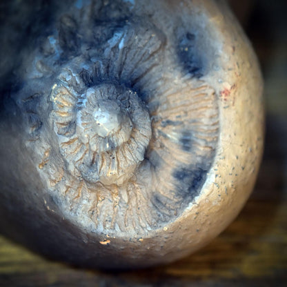 Skulptur Herz Embryo Ammonit Ton Keramik, Gedenkstein Sternenkind Trauerbegleitung, Archaische Kunst Handgefertigt, Ritual Stein AEP012