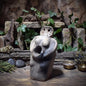 Mondgöttin Skulptur aus Rauchbrandton – archaische Tonfigur für Intuition & Wandel