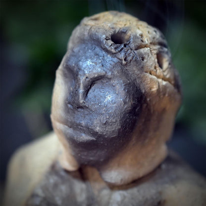 Göttin Rückfluss Räucherkegelhalter Keramik | Rauchwasserfall Venus Figur 2-teilig | Archaische Altar Deko Ritual Skulptur 1,3kg RÄH077