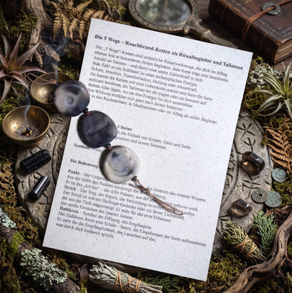 Weg der Intuition – Rauchbrand-Kette als Ritualbegleiter und Talisman der inneren Stimme - Art.Nr.: WKR001